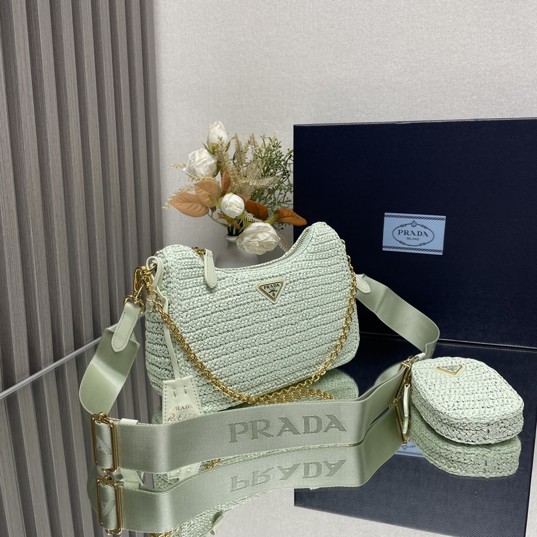 Prada Re Edition 2005 Crochet Shoulder Bag White 1BH204